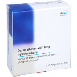 Abbildung: Dexamethason acis 8 mg Injektionslösung Ampullen 10 St, Injektionslösung PZN 02594104