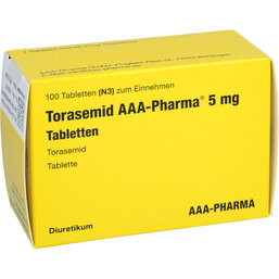 Abbildung: Torasemid AAA Pharma 5 mg Tabletten 100 St, Tabletten PZN 02610702