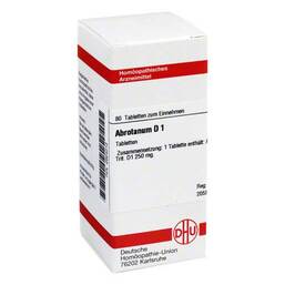 Abbildung: Abrotanum D 1 Tabletten Tabletten, 80 St PZN 02624012