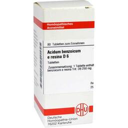 Abbildung: Acidum benzoicum e res. D 6 Tabletten Tabletten, 80 St PZN 02624058