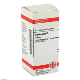 Abbildung: Guaiacum D 3 Tabletten Tabletten, 80 St PZN 02630981