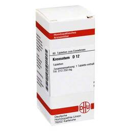 Abbildung: Kreosotum D 12 Tabletten Tabletten, 80 St PZN 02632595