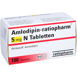 Abbildung: Amlodipin ratiopharm 5 mg N Tabletten 100 St, Tabletten PZN 02634223