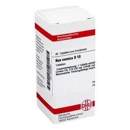 Abbildung: DHU Nux vomica D 10 Tabletten Tabletten, 80 St PZN 02634393