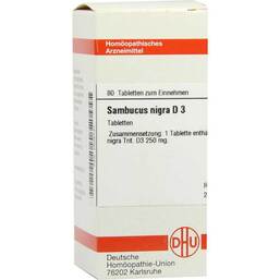 Abbildung: Sambucus nigra D 3 Tabletten Tabletten, 80 St PZN 02635731