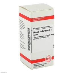 Abbildung: Zincum sulfuricum D 6 Tabletten Tabletten, 80 St PZN 02637546