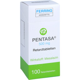 Abbildung: Pentasa 500 mg Retardtabletten 100 St, Retard-Tabletten PZN 02648337