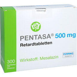 Abbildung: Pentasa 500 mg Retardtabletten 300 St, Retard-Tabletten PZN 02648366