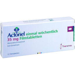 Abbildung: Actonel 35 mg einmal wöchentlich Filmtabletten 12 St, Filmtabletten PZN 02649584