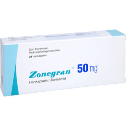 Abbildung: Zonegran 50 mg Hartkapseln 28 St, Hartkapseln PZN 02667004