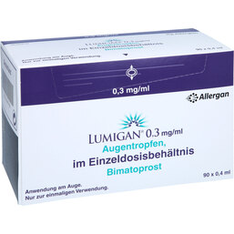 Abbildung: Lumigan 0,3 mg / ml Augentropfen im Einzeldosisbeh. 90X0.4 ml, Augentropfen PZN 02667168