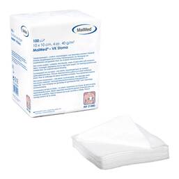 Abbildung: Vlieskompressen 10x10 cm unsteril 4fach 100 St, Kompressen PZN 02680499