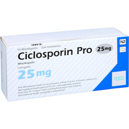 Abbildung: Ciclosporin Pro 25 mg Weichkapseln 50 St, Weichkapseln PZN 02700753