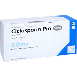Abbildung: Ciclosporin Pro 50 mg Weichkapseln 50 St, Weichkapseln PZN 02702781