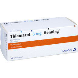 Abbildung: Thiamazol 5 mg Henning Filmtabletten 100 St, Filmtabletten PZN 02708594