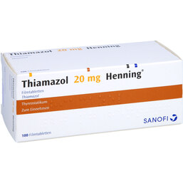 Abbildung: Thiamazol 20 mg Henning Filmtabletten 100 St, Filmtabletten PZN 02708631