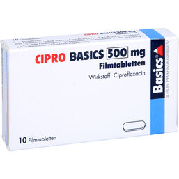 Abbildung: Cipro Basics 500 mg Filmtabletten 10 St, Filmtabletten PZN 02709139