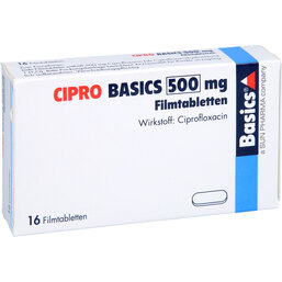 Abbildung: Cipro Basics 500 mg Filmtabletten 16 St, Filmtabletten PZN 02709145