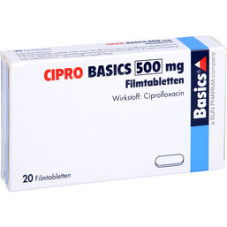 Abbildung: Cipro Basics 500 mg Filmtabletten 20 St, Filmtabletten PZN 02709151