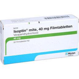 Abbildung: Isoptin mite 40 mg Filmtabletten 50 St, Filmtabletten PZN 02709458