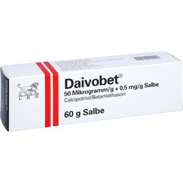 Abbildung: Daivobet 50 Mikrogramm / g + 0,5 mg / g Salbe 60 g, Salbe PZN 02710013
