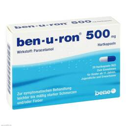 Abbildung: Ben-U-Ron 500 mg Kapseln Hartkapseln, 20 St PZN 02710740