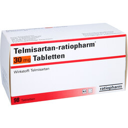 Abbildung: Telmisartan ratiopharm 30 mg Tabletten 98 St, Tabletten PZN 02711780
