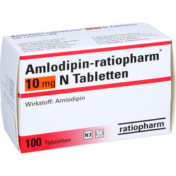 Abbildung: Amlodipin ratiopharm 10 mg N Tabletten 100 St, Tabletten PZN 02716613