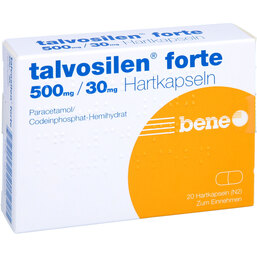 Abbildung: Talvosilen forte 500 mg / 30 mg Hartkapseln 20 St, Hartkapseln PZN 02725233