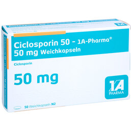 Abbildung: Ciclosporin 50 1A Pharma Kap 50 St, Weichkapseln PZN 02725931