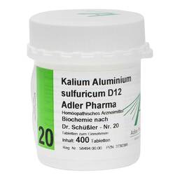 Abbildung: Biochemie Adler 20 Kalium aluminium sulfuricum D12 Tabletten 400 St, Tabletten PZN 02730398