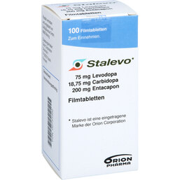 Abbildung: Stalevo 75 mg / 18,75 mg / 200 mg Filmtabletten 100 St, Filmtabletten PZN 02731222