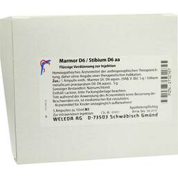 Abbildung: Marmor D 6 / Stibium D 6 aa Ampullen 5X10 ml, Ampullen PZN 02732167
