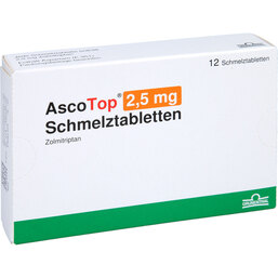 Abbildung: Ascotop 2,5 mg Schmelztabletten 12 St, Schmelztabletten PZN 02732718