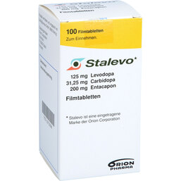 Abbildung: Stalevo 125 mg / 31,25 mg / 200 mg Filmtabletten 100 St, Filmtabletten PZN 02733296