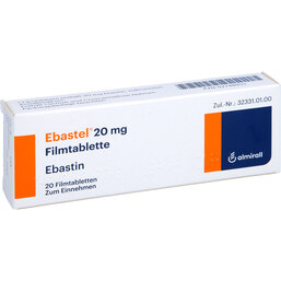Abbildung: Ebastel 20 mg Filmtabletten 20 St, Filmtabletten PZN 02748955