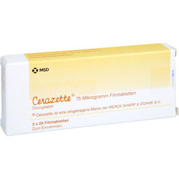 Abbildung: Cerazette Filmtabletten 3X28 St, Filmtabletten PZN 02752477