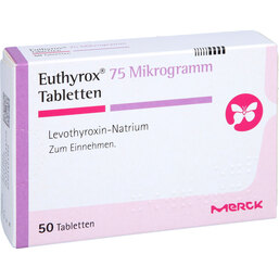 Abbildung: Euthyrox 75 Mikrogramm Tabletten 50 St, Tabletten PZN 02754677