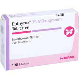 Abbildung: Euthyrox 75 Mikrogramm Tabletten 100 St, Tabletten PZN 02754708