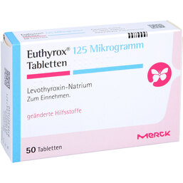Abbildung: Euthyrox 125 Mikrogramm Tabletten 50 St, Tabletten PZN 02754737