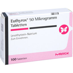 Abbildung: Euthyrox 50 Mikrogramm Tabletten 100 St, Tabletten PZN 02754855
