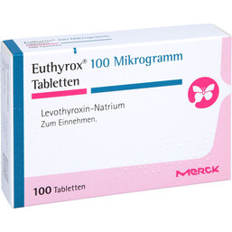 Abbildung: Euthyrox 100 Mikrogramm Tabletten 100 St, Tabletten PZN 02754861