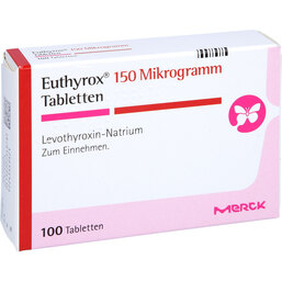 Abbildung: Euthyrox 150 Mikrogramm Tabletten 100 St, Tabletten PZN 02754878
