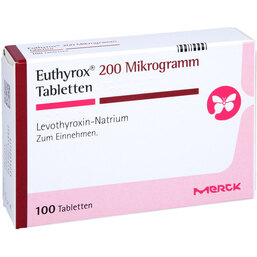 Abbildung: Euthyrox 200 Mikrogramm Tabletten 100 St, Tabletten PZN 02754884