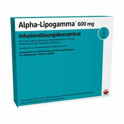 Abbildung: Alpha Lipogamma 600 Infusionslösung Infusionslösungskonzentrat, 5X24 ml PZN 02757322