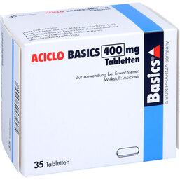 Abbildung: Aciclo Basics 400 mg Tabletten 35 St, Tabletten PZN 02758327