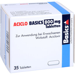 Abbildung: Aciclo Basics 800 mg Tabletten 35 St, Tabletten PZN 02758356