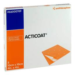 Abbildung: Acticoat 10x10 cm antimikrobielle Wundauflage 5 St, Kompressen PZN 02760703