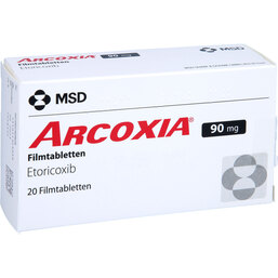 Abbildung: Arcoxia 90 mg Filmtabletten 20 St, Filmtabletten PZN 02760962