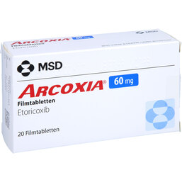 Abbildung: Arcoxia 60 mg Filmtabletten 20 St, Filmtabletten PZN 02761074